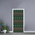 Christmas Holiday Knitted Pattern Print Door Sticker
