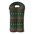 Christmas Holiday Knitted Pattern Print Double Neoprene Wine Tote