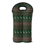 Christmas Holiday Knitted Pattern Print Double Neoprene Wine Tote