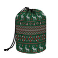 Christmas Holiday Knitted Pattern Print Drawstring Makeup Bag