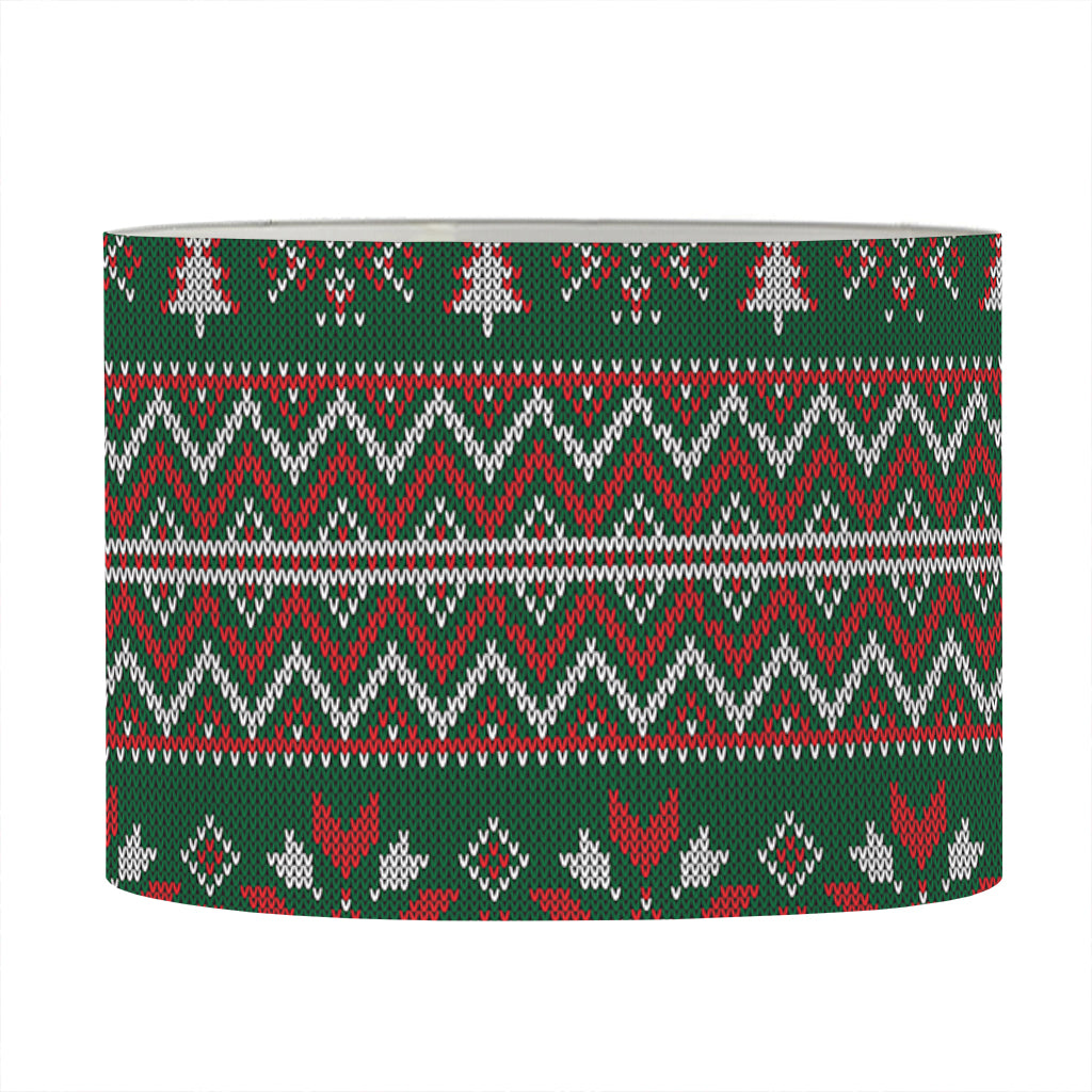 Christmas Holiday Knitted Pattern Print Drum Lamp Shade
