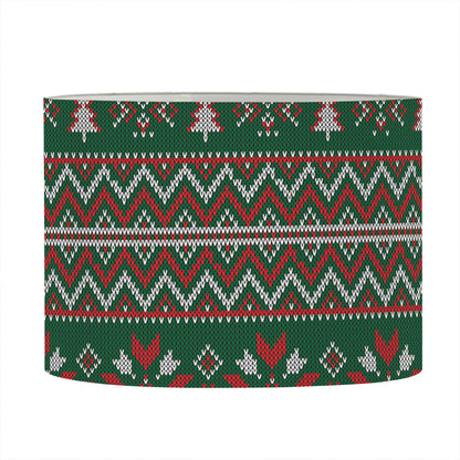 Christmas Holiday Knitted Pattern Print Drum Lamp Shade