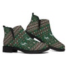 Christmas Holiday Knitted Pattern Print Flat Ankle Boots