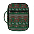 Christmas Holiday Knitted Pattern Print Front Pocket Bible Bag