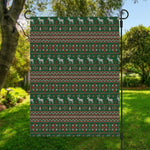 Christmas Holiday Knitted Pattern Print Garden Flag