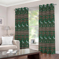 Christmas Holiday Knitted Pattern Print Grommet Curtains