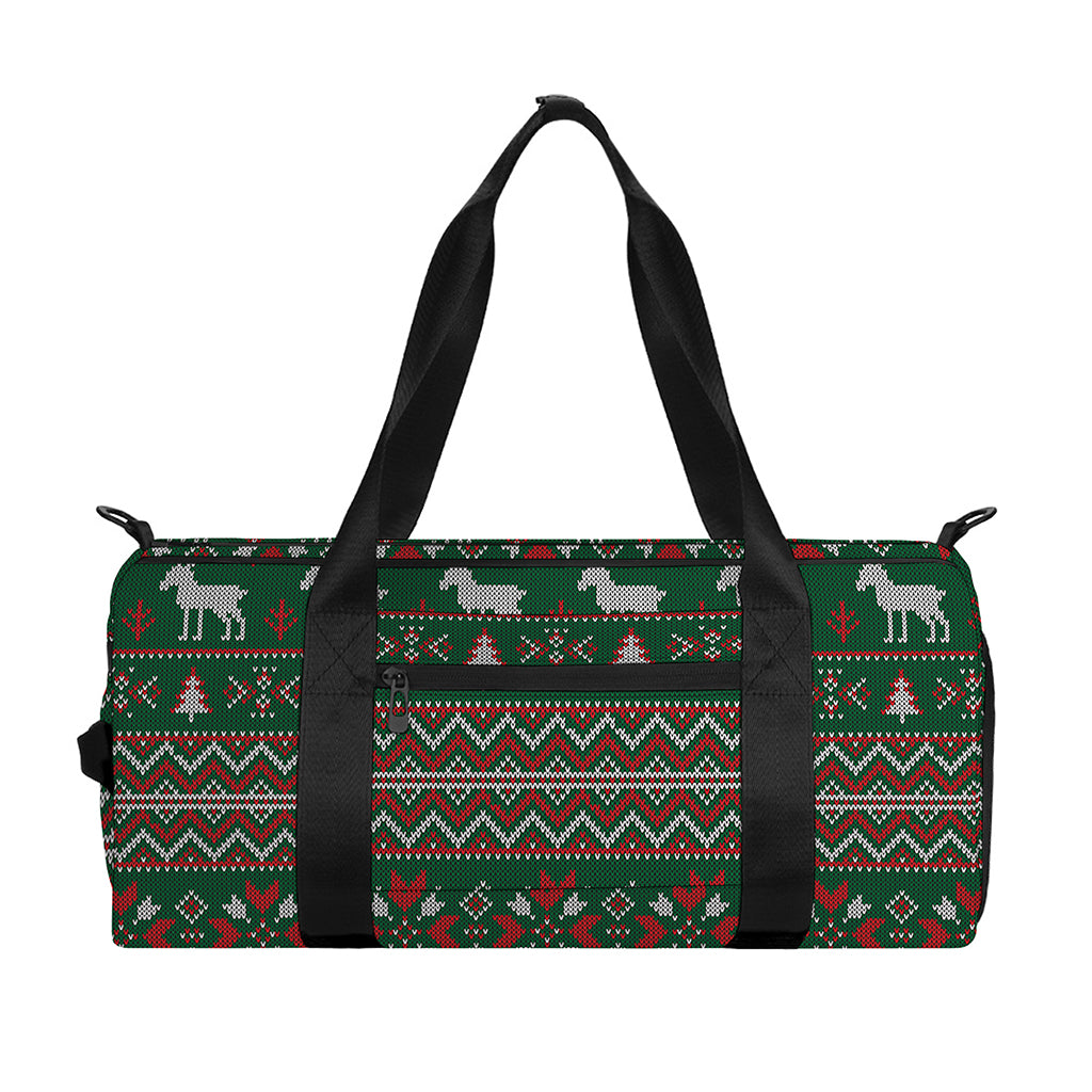Christmas Holiday Knitted Pattern Print Gym Bag