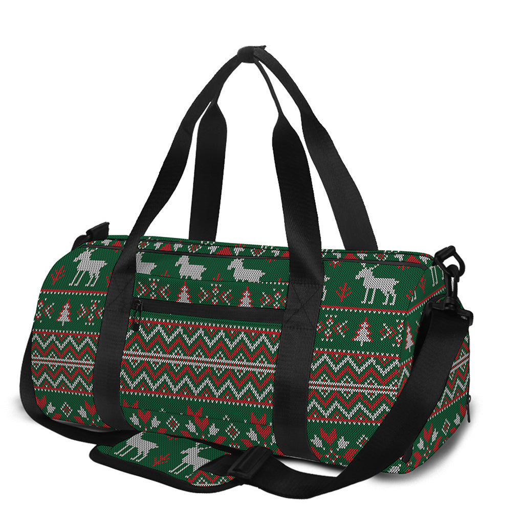Christmas Holiday Knitted Pattern Print Gym Bag