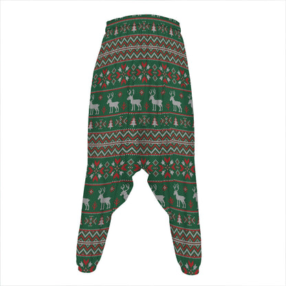 Christmas Holiday Knitted Pattern Print Hammer Pants