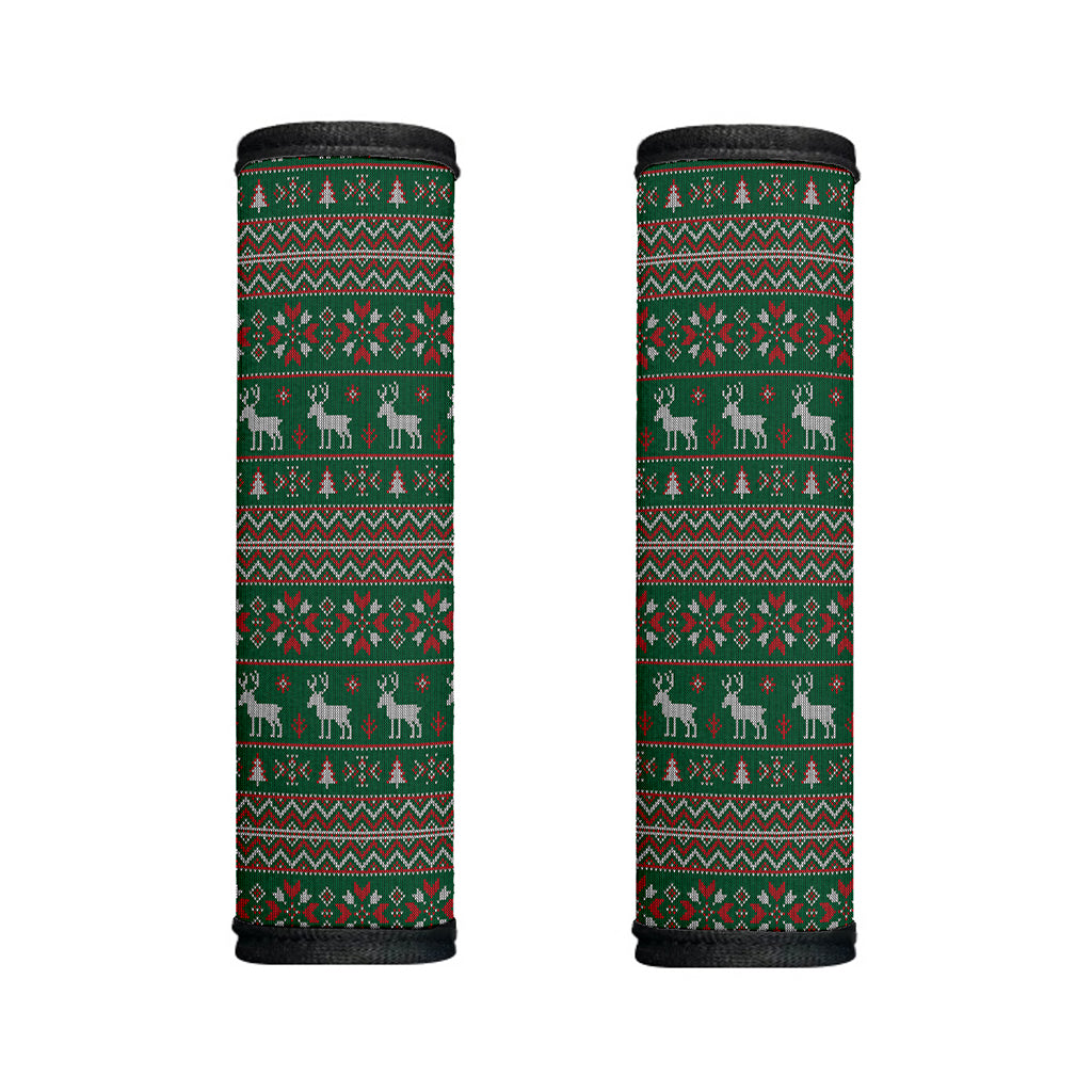 Christmas Holiday Knitted Pattern Print Handle Covers