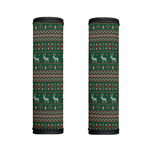 Christmas Holiday Knitted Pattern Print Handle Covers
