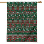 Christmas Holiday Knitted Pattern Print House Flag
