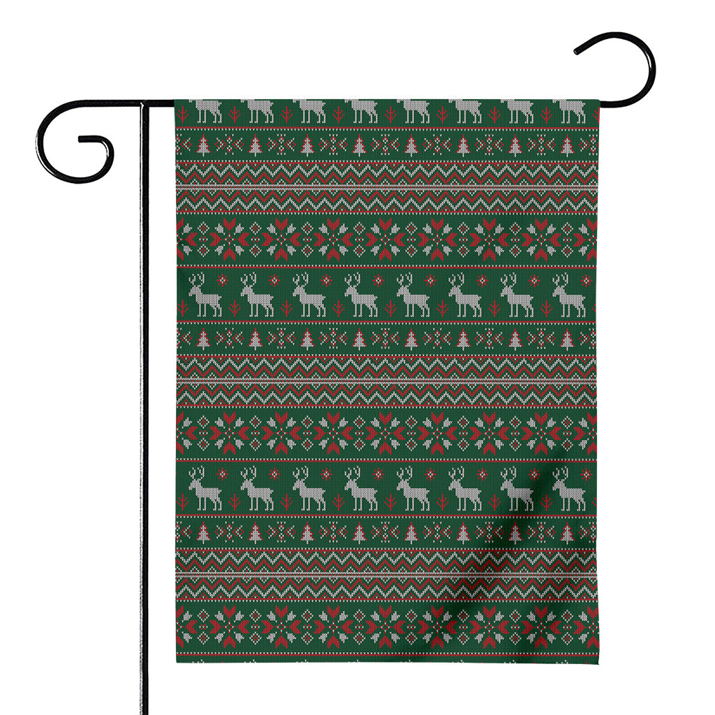 Christmas Holiday Knitted Pattern Print House Flag