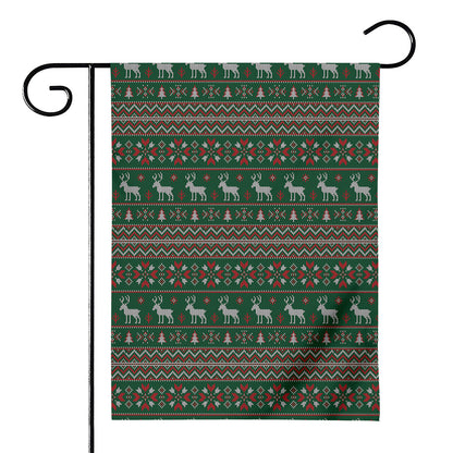 Christmas Holiday Knitted Pattern Print House Flag