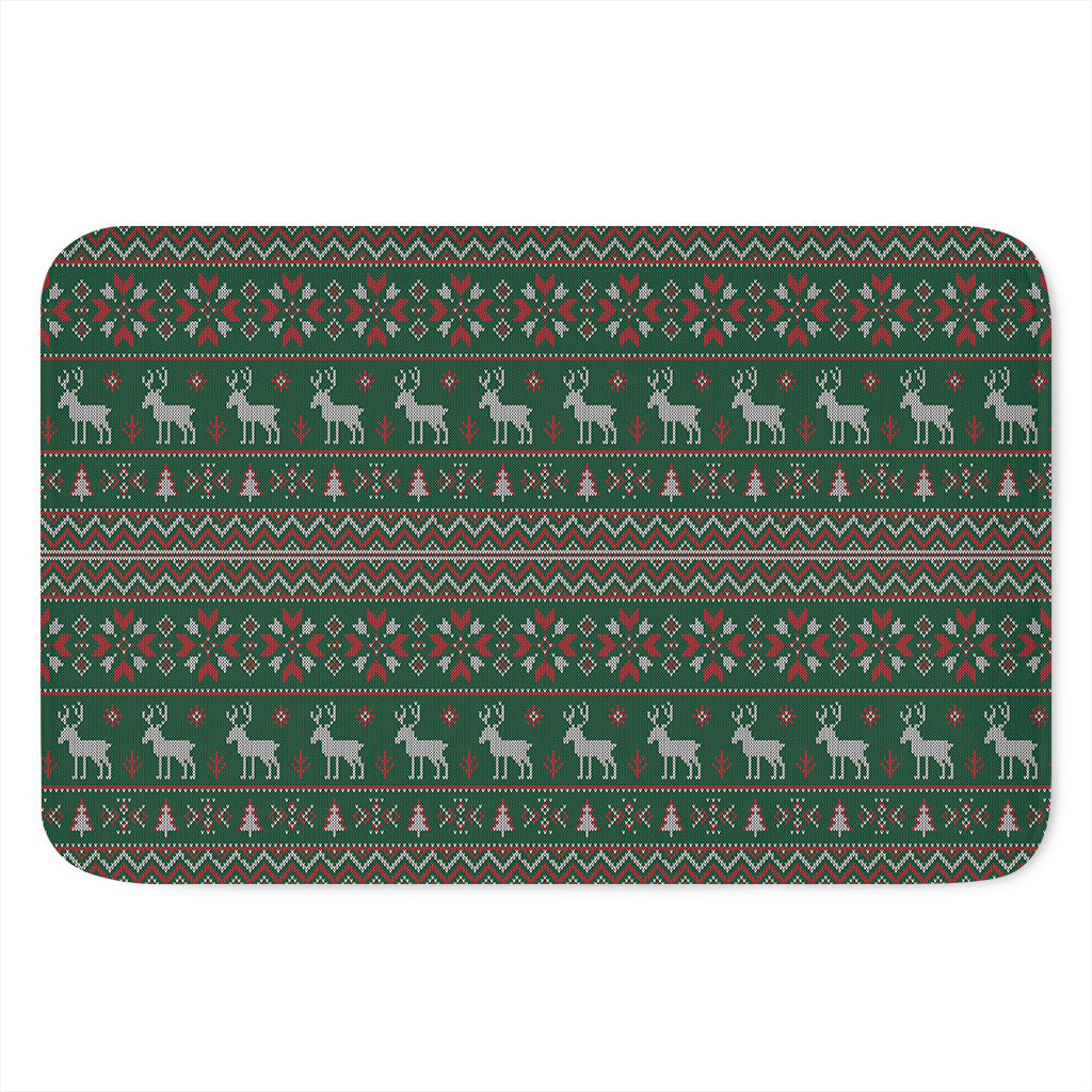 Christmas Holiday Knitted Pattern Print Indoor Door Mat