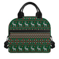 Christmas Holiday Knitted Pattern Print Insulated Lunch Bag