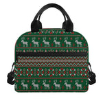 Christmas Holiday Knitted Pattern Print Insulated Lunch Bag