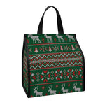 Christmas Holiday Knitted Pattern Print Insulated Lunch Tote