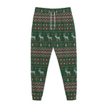 Christmas Holiday Knitted Pattern Print Jogger Pants