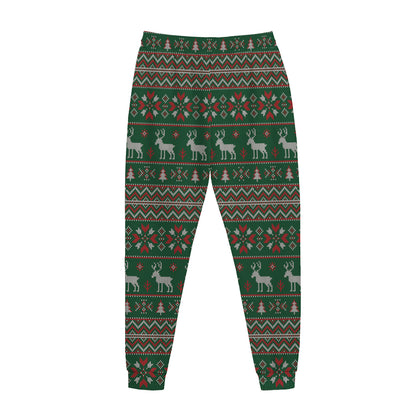 Christmas Holiday Knitted Pattern Print Jogger Pants