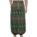 Christmas Holiday Knitted Pattern Print Lantern Pants