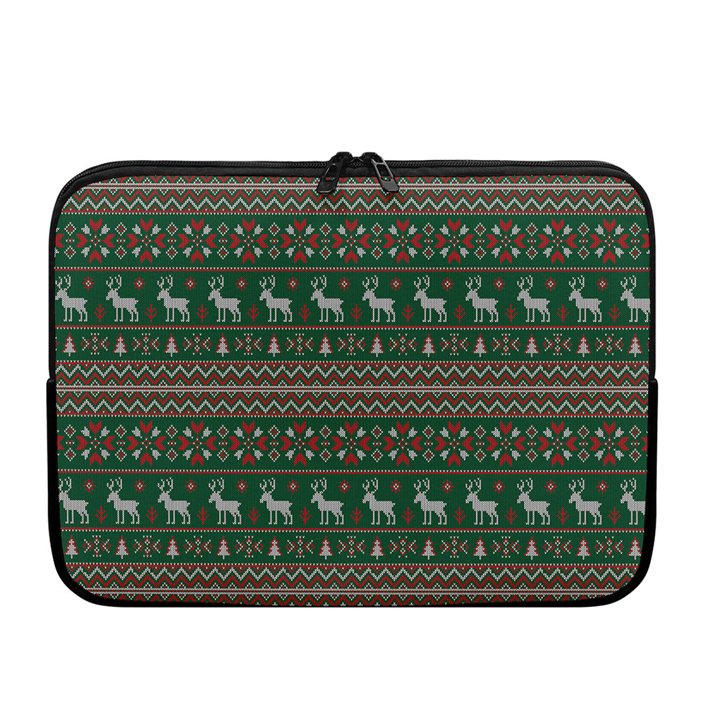 Christmas Holiday Knitted Pattern Print Laptop Sleeve