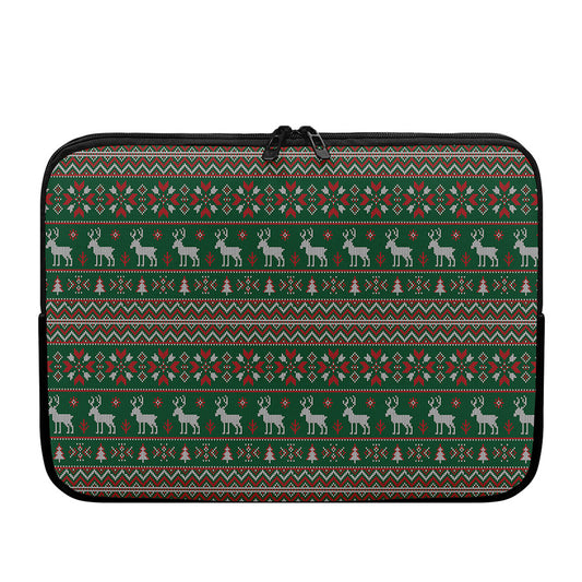 Christmas Holiday Knitted Pattern Print Laptop Sleeve