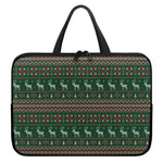 Christmas Holiday Knitted Pattern Print Laptop Sleeve With Handle
