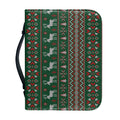 Christmas Holiday Knitted Pattern Print Leather Bible Cover