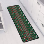 Christmas Holiday Knitted Pattern Print Long Kitchen Mat
