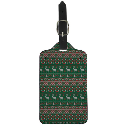 Christmas Holiday Knitted Pattern Print Luggage Tag