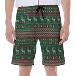 Christmas Holiday Knitted Pattern Print Men's Beach Shorts