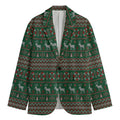 Christmas Holiday Knitted Pattern Print Men's Blazer