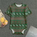 Christmas Holiday Knitted Pattern Print Men's Bodysuit