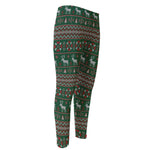 Christmas Holiday Knitted Pattern Print Men's Compression Pants