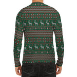 Christmas Holiday Knitted Pattern Print Men's Long Sleeve Rash Guard