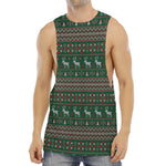 Christmas Holiday Knitted Pattern Print Men's Muscle Tank Top