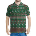 Christmas Holiday Knitted Pattern Print Men's Polo Shirt