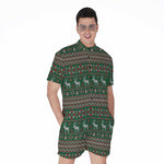 Christmas Holiday Knitted Pattern Print Men's Rompers