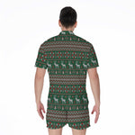 Christmas Holiday Knitted Pattern Print Men's Rompers