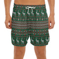 Christmas Holiday Knitted Pattern Print Men's Split Running Shorts