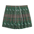 Christmas Holiday Knitted Pattern Print Mesh Shorts
