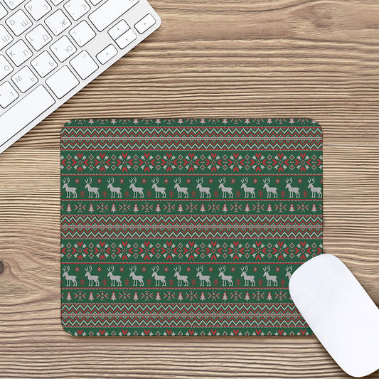 Christmas Holiday Knitted Pattern Print Mouse Pad
