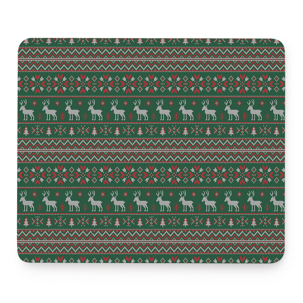 Christmas Holiday Knitted Pattern Print Mouse Pad