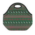 Christmas Holiday Knitted Pattern Print Neoprene Lunch Bag