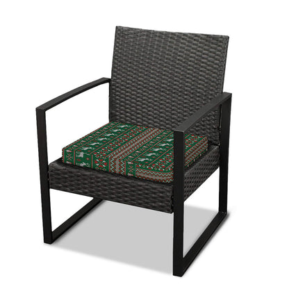 Christmas Holiday Knitted Pattern Print Outdoor Seat Cushion Cover