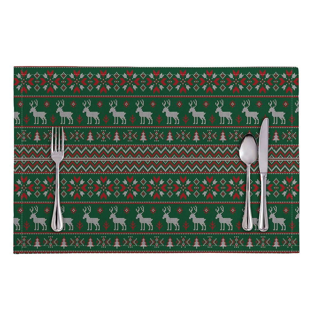 Christmas Holiday Knitted Pattern Print Placemat