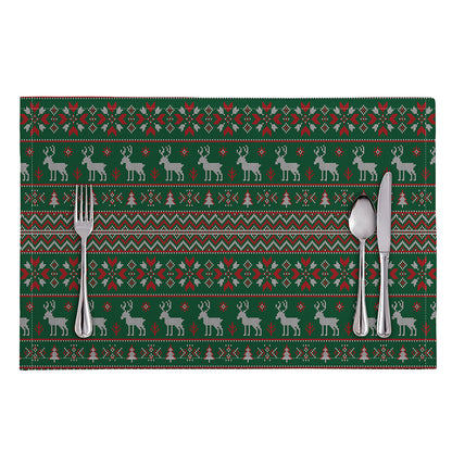 Christmas Holiday Knitted Pattern Print Placemat