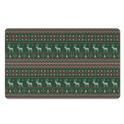 Christmas Holiday Knitted Pattern Print Polyester Doormat