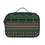 Christmas Holiday Knitted Pattern Print Portable Lunch Bag